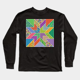 Hippie Love Quilt Block Long Sleeve T-Shirt